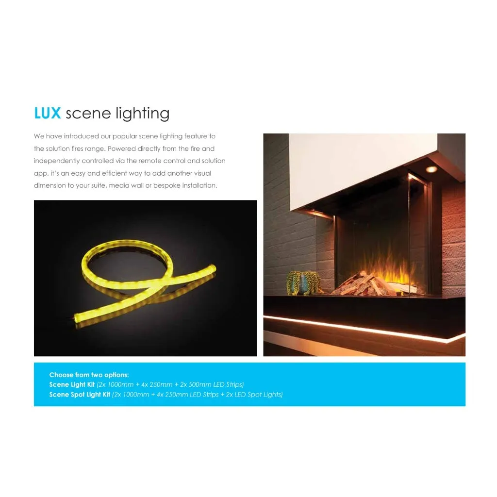 Solution Fires LUX 175 HD 1750MM Panoramic Electric Fire - 1/2/3 Sided Media Wall Electric Fire