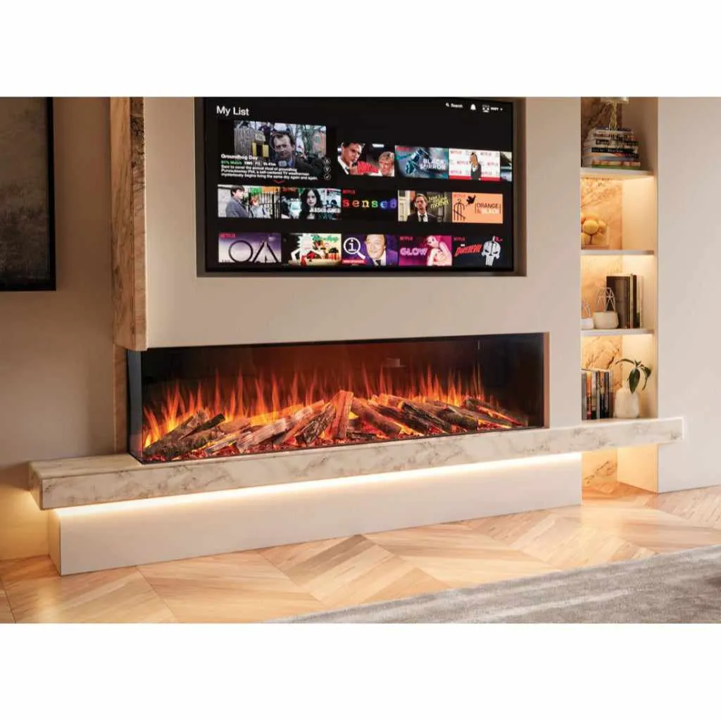 Solution Fires LUX 175 HD 1750MM Panoramic Electric Fire - 1/2/3 Sided Media Wall Electric Fire