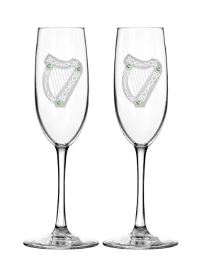 The Harp Champagne Flutes