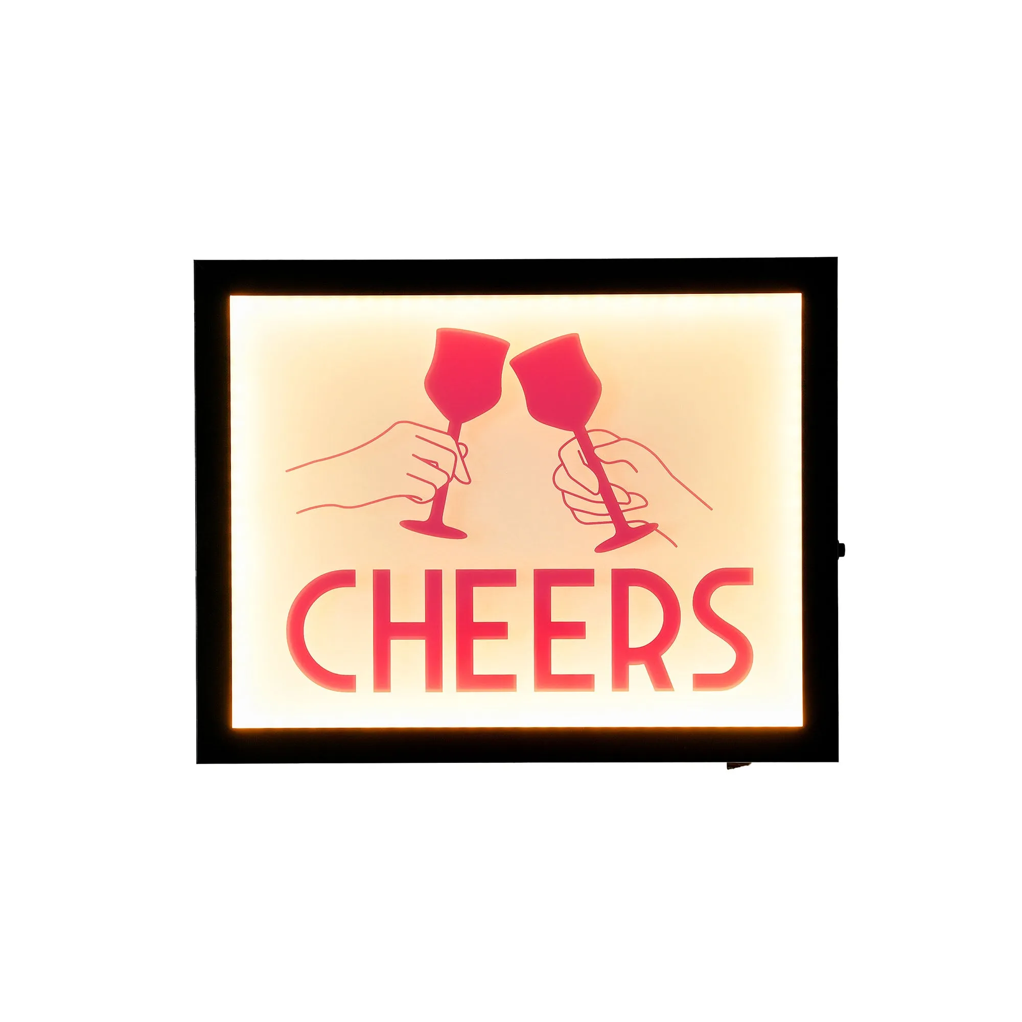 Tipsy Printed Cheers LED Light Box Wall Sign