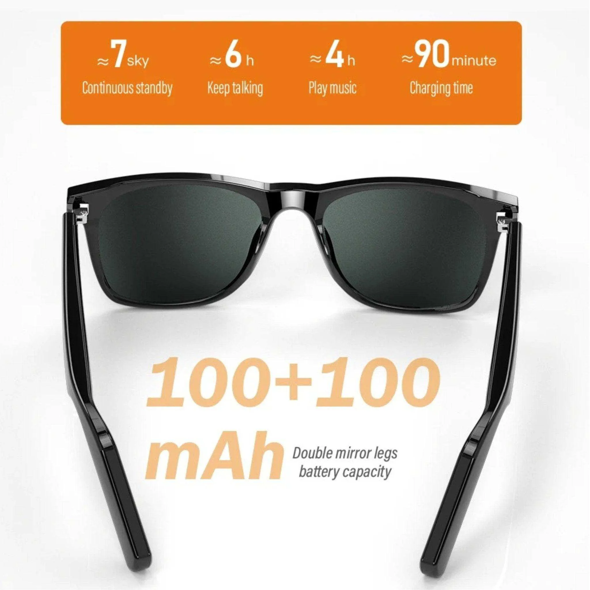 TUTT E13 Bluetooth Smart Sunglasses TR90 Frame | HD UV Protection Wireless Call & Music & Camera Control, AI Voice | Anti Blue Ray | Test Kit| Gift for Men Women