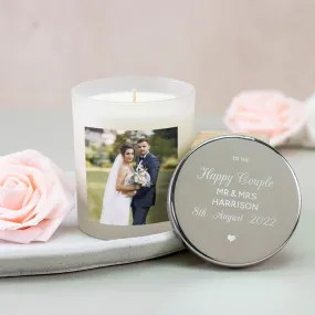 Wedding Candle for the Happy Couple -  Engrave Candle Lid