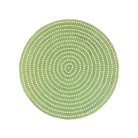 Whirl Bead Embroidered Placemat in Light Green, Set of 2