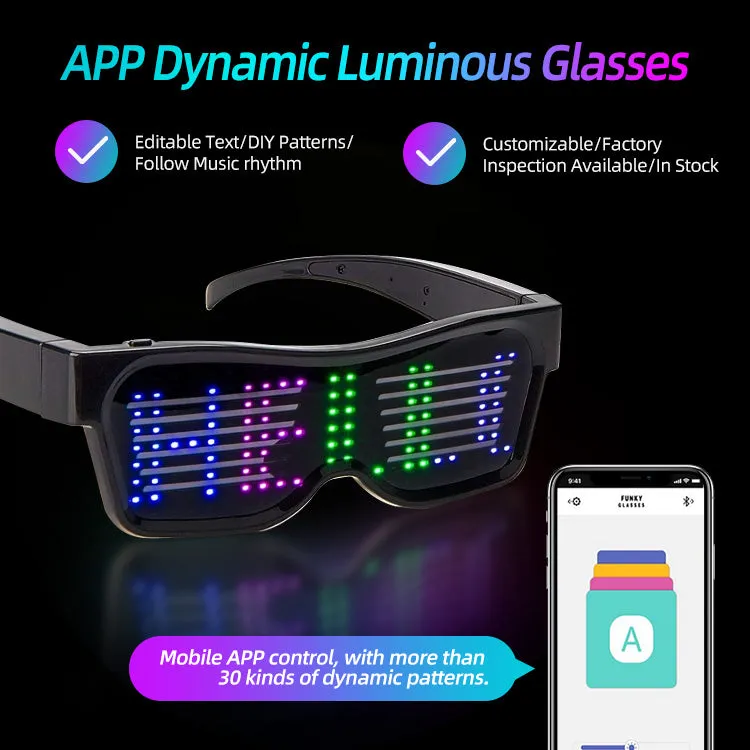 Wholesale Manufacturer APP Control LED Magic Glasses