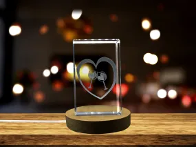 Wine and Love 3D Engraved Crystal Keepsake - Romantic Gift and Home Decor