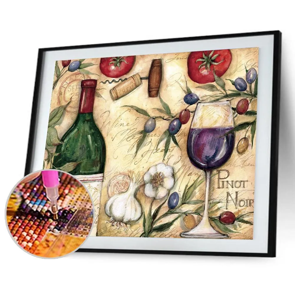 Wine Glass  - Full Round Diamond - 40x30CM