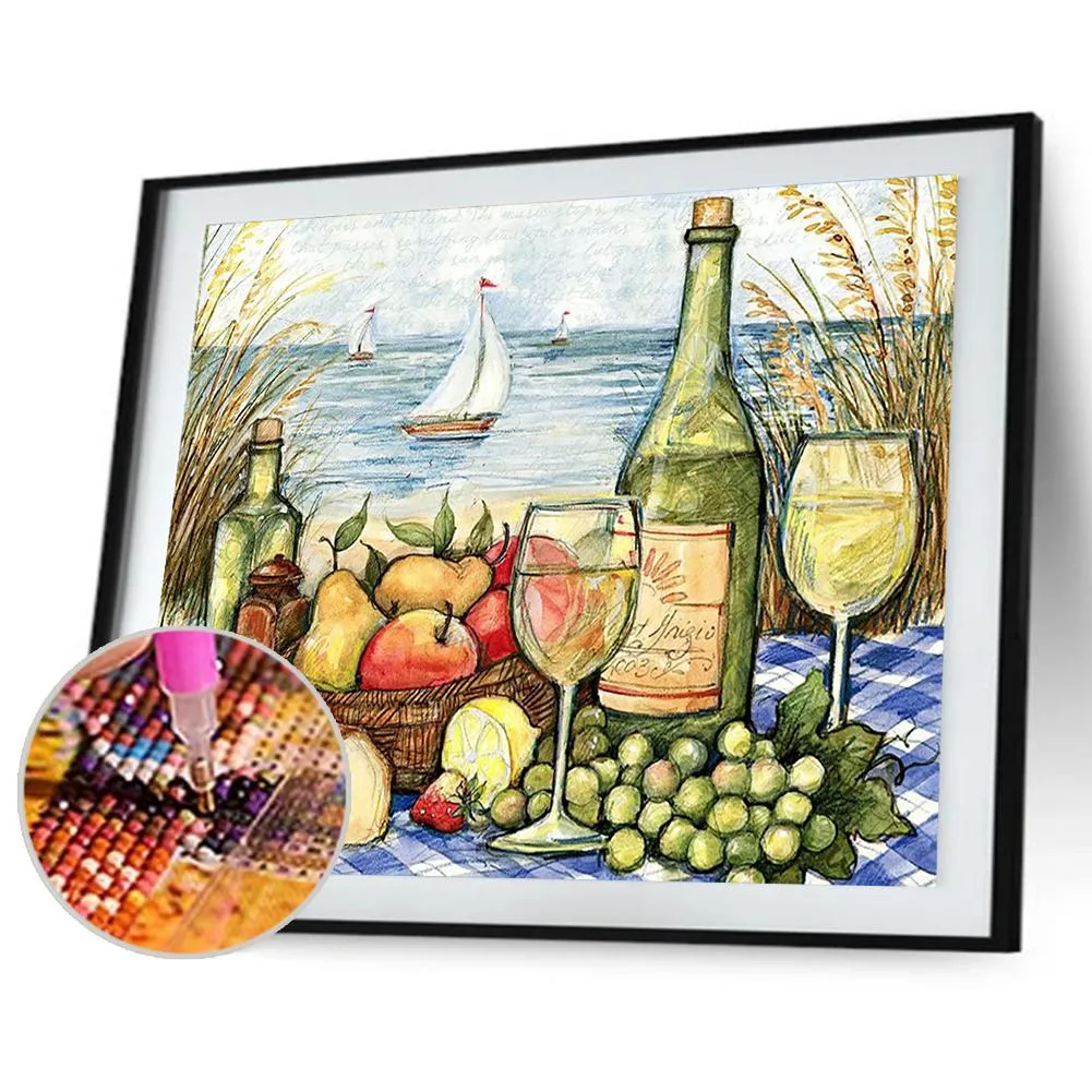 Wine Glass  - Full Round Diamond - 40x30CM