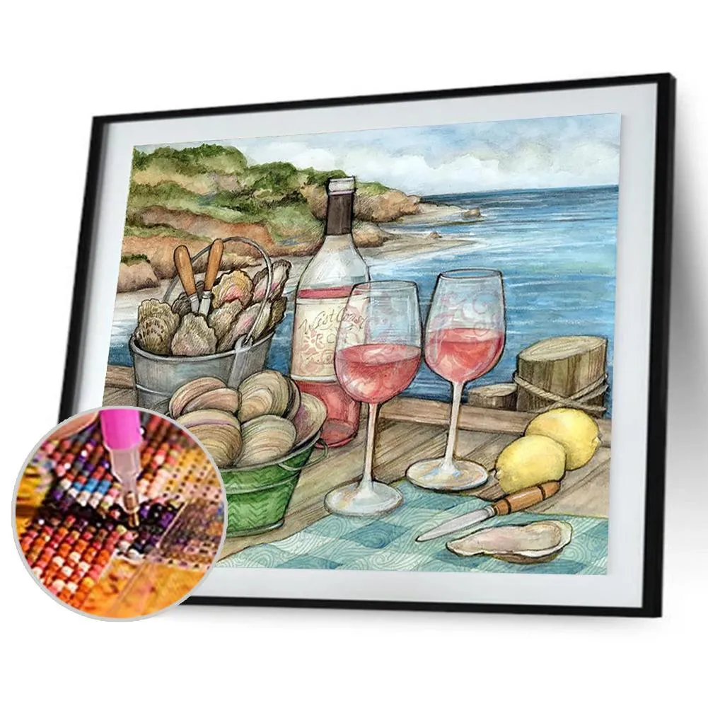 Wine Glass  - Full Round Diamond - 40x30CM