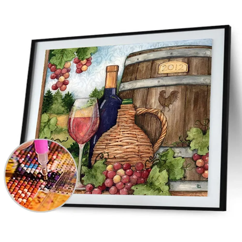 Wine Glass  - Full Round Diamond - 40x30CM