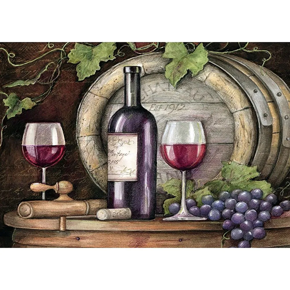 Wine Glass  - Full Round Diamond - 40x30CM
