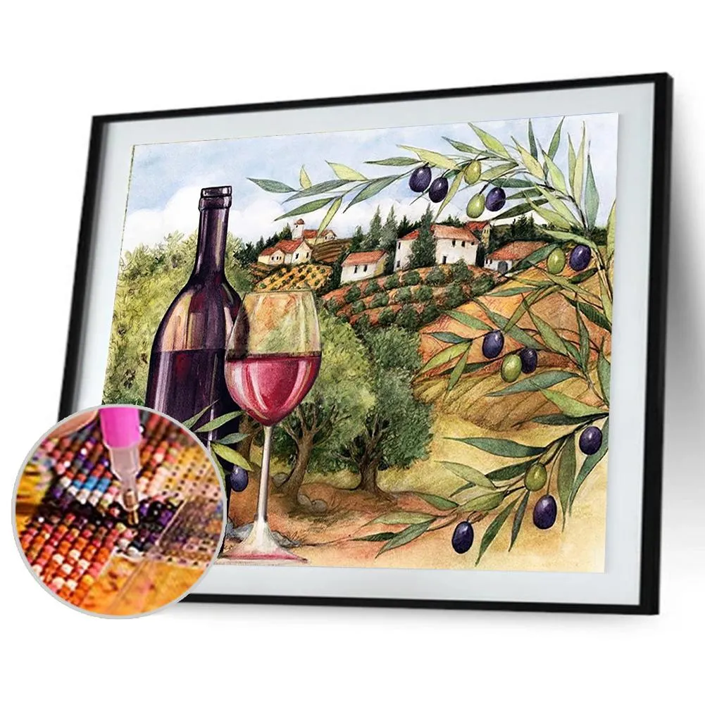 Wine Glass  - Full Round Diamond - 40x30CM