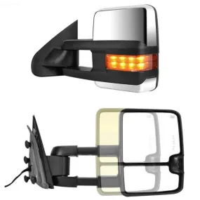 YITAMOTOR® 2014-2018 Chevy Silverado GMC Sierra Extendable Tow Mirrors, w/Heated LED Turn Signal